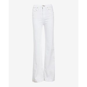 rag & bone Justine Wide Leg High Rise White Jeans